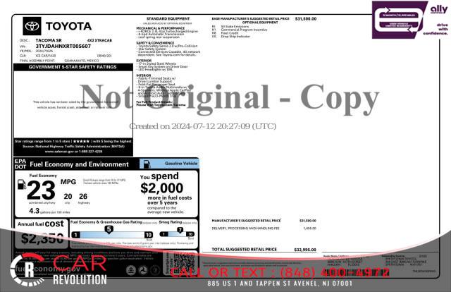 2024 Toyota Tacoma SR XTRACAB 6' BED AT, available for sale in Avenel, New Jersey | Car Revolution. Avenel, New Jersey 2024 Toyota Tacoma SR XTRACAB 6' BED AT, available for sale in Avenel, New Jersey | Car Revolution. Avenel, New Jersey