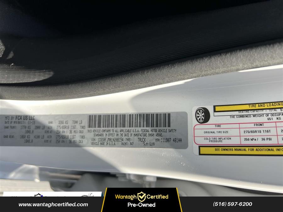 2020 Ram 1500 Laramie 4x4 Crew Cab 5'7" Box, available for sale in Wantagh, New York | Wantagh Certified. Wantagh, New York 2020 Ram 1500 Laramie 4x4 Crew Cab 5'7" Box, available for sale in Wantagh, New York | Wantagh Certified. Wantagh, New York