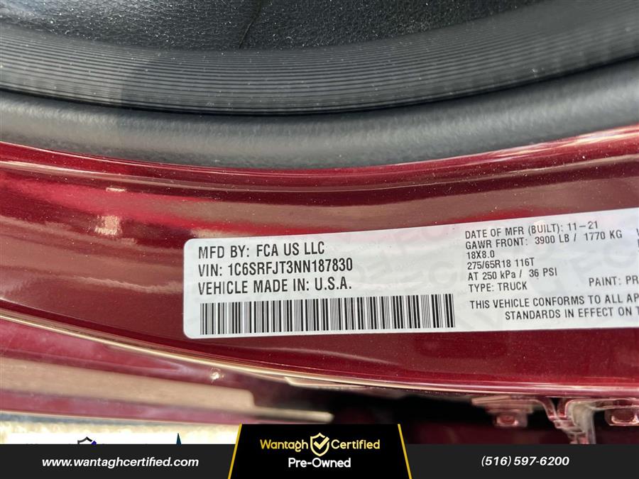 2022 Ram 1500 Laramie 4x4 Crew Cab 5'7" Box, available for sale in Wantagh, New York | Wantagh Certified. Wantagh, New York 2022 Ram 1500 Laramie 4x4 Crew Cab 5'7" Box, available for sale in Wantagh, New York | Wantagh Certified. Wantagh, New York