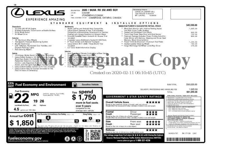 2020 Lexus NA RX 350 AWD, available for sale in Maple Shade, New Jersey | Car Revolution. Maple Shade, New Jersey 2020 Lexus NA RX 350 AWD, available for sale in Maple Shade, New Jersey | Car Revolution. Maple Shade, New Jersey