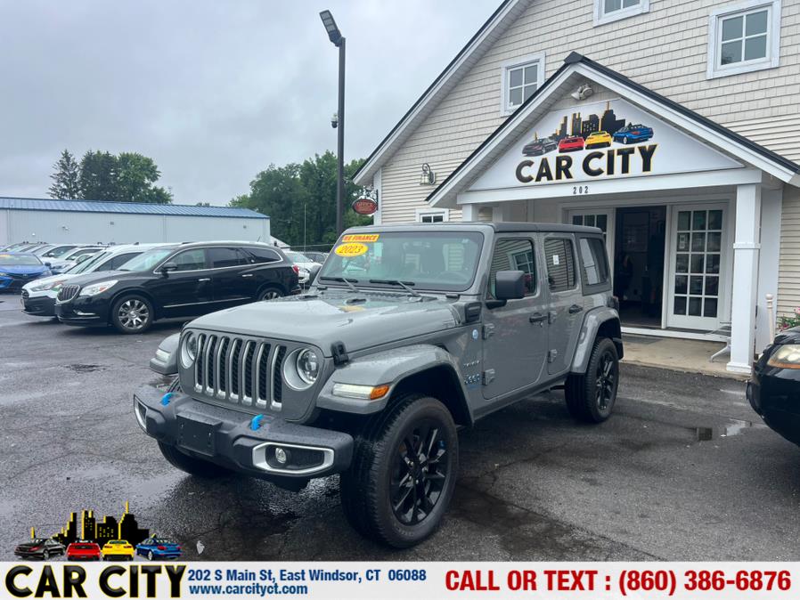 2023 Jeep Wrangler 4xe Sahara 4x4, available for sale in East Windsor, Connecticut | Car City LLC. East Windsor, Connecticut 2023 Jeep Wrangler 4xe Sahara 4x4, available for sale in East Windsor, Connecticut | Car City LLC. East Windsor, Connecticut