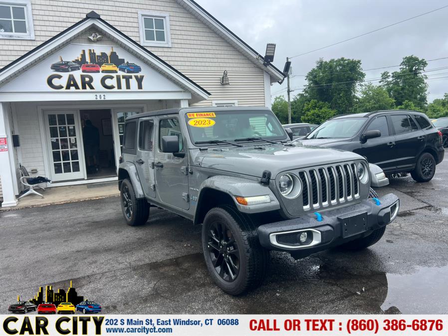 2023 Jeep Wrangler 4xe Sahara 4x4, available for sale in East Windsor, Connecticut | Car City LLC. East Windsor, Connecticut 2023 Jeep Wrangler 4xe Sahara 4x4, available for sale in East Windsor, Connecticut | Car City LLC. East Windsor, Connecticut