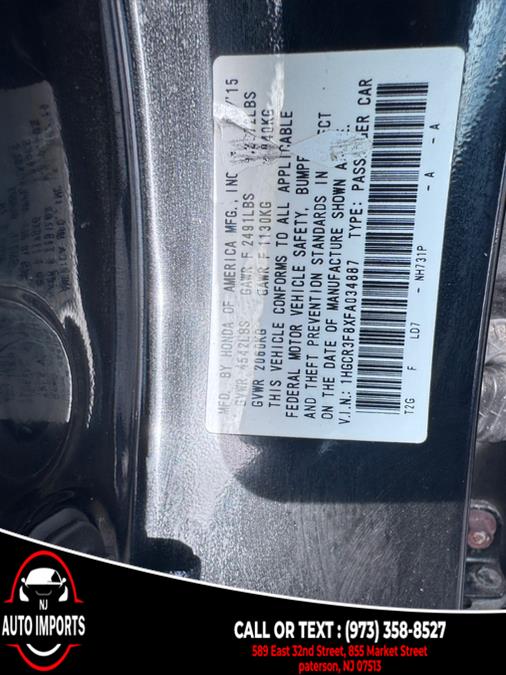 2015 Honda Accord Sedan 4dr V6 Auto EX-L w/Navi, available for sale in Paterson, New Jersey | NJ Auto Imports. Paterson, New Jersey 2015 Honda Accord Sedan 4dr V6 Auto EX-L w/Navi, available for sale in Paterson, New Jersey | NJ Auto Imports. Paterson, New Jersey