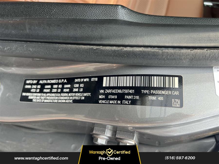 2018 Alfa Romeo Giulia Ti Sport AWD, available for sale in Wantagh, New York | Wantagh Certified. Wantagh, New York 2018 Alfa Romeo Giulia Ti Sport AWD, available for sale in Wantagh, New York | Wantagh Certified. Wantagh, New York