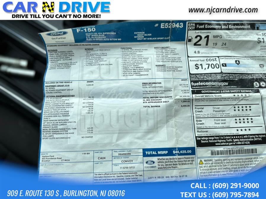 2018 Ford F-150 XL, available for sale in Burlington, New Jersey | Car N Drive. Burlington, New Jersey 2018 Ford F-150 XL, available for sale in Burlington, New Jersey | Car N Drive. Burlington, New Jersey