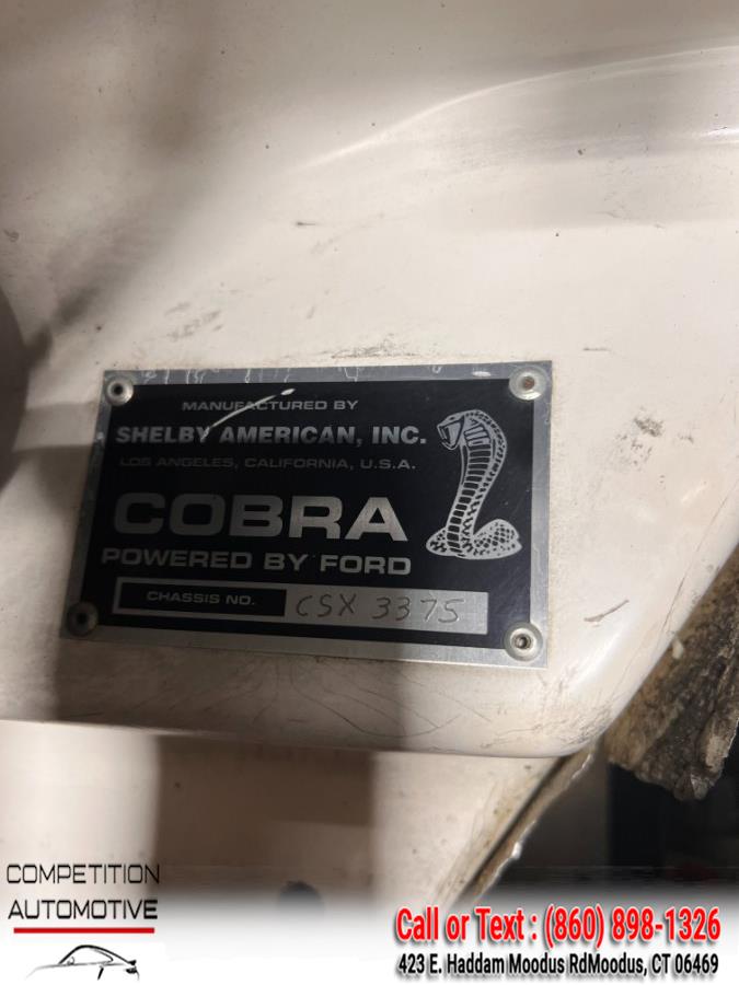 1966 Shelby Cobra 2dr Convertible, available for sale in Moodus, Connecticut | Competition Automotive of CT LLC. Moodus, Connecticut 1966 Shelby Cobra 2dr Convertible, available for sale in Moodus, Connecticut | Competition Automotive of CT LLC. Moodus, Connecticut