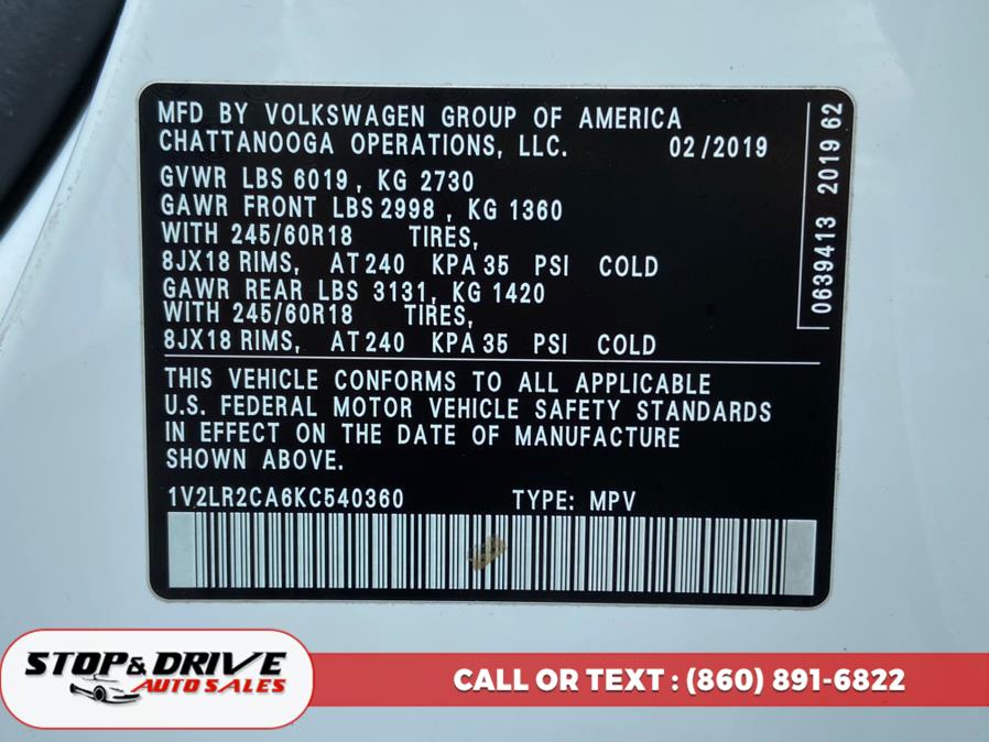 2019 Volkswagen Atlas 3.6L V6 SE 4MOTION, available for sale in East Windsor, Connecticut | Stop & Drive Auto Sales. East Windsor, Connecticut 2019 Volkswagen Atlas 3.6L V6 SE 4MOTION, available for sale in East Windsor, Connecticut | Stop & Drive Auto Sales. East Windsor, Connecticut