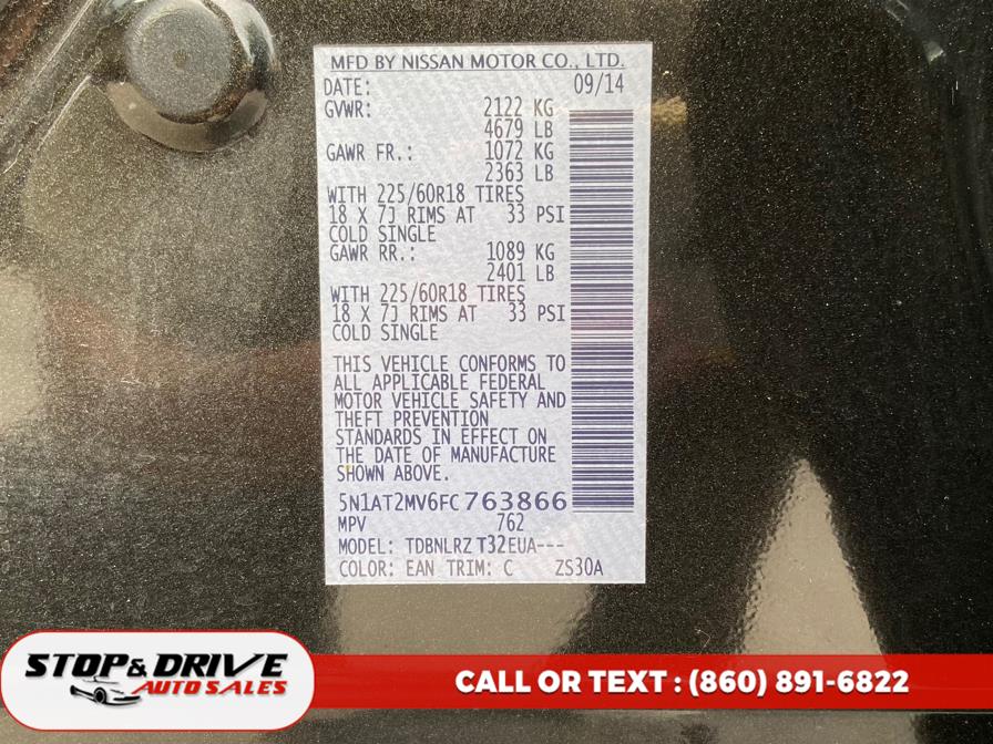 2015 Nissan Rogue AWD 4dr SL, available for sale in East Windsor, Connecticut | Stop & Drive Auto Sales. East Windsor, Connecticut 2015 Nissan Rogue AWD 4dr SL, available for sale in East Windsor, Connecticut | Stop & Drive Auto Sales. East Windsor, Connecticut