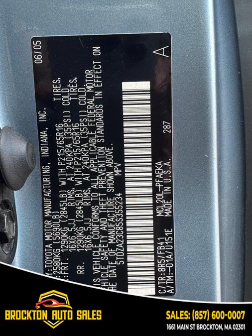 2005 Toyota Sienna 5dr LE FWD 7-Passenger, available for sale in BROCKTON, Massachusetts | Brockton Auto Sales Inc. BROCKTON, Massachusetts 2005 Toyota Sienna 5dr LE FWD 7-Passenger, available for sale in BROCKTON, Massachusetts | Brockton Auto Sales Inc. BROCKTON, Massachusetts