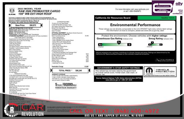 2023 Ram Promaster 3500 High Roof 3500 159'' EXT, available for sale in Avenel, New Jersey | Car Revolution. Avenel, New Jersey 2023 Ram Promaster 3500 High Roof 3500 159'' EXT, available for sale in Avenel, New Jersey | Car Revolution. Avenel, New Jersey