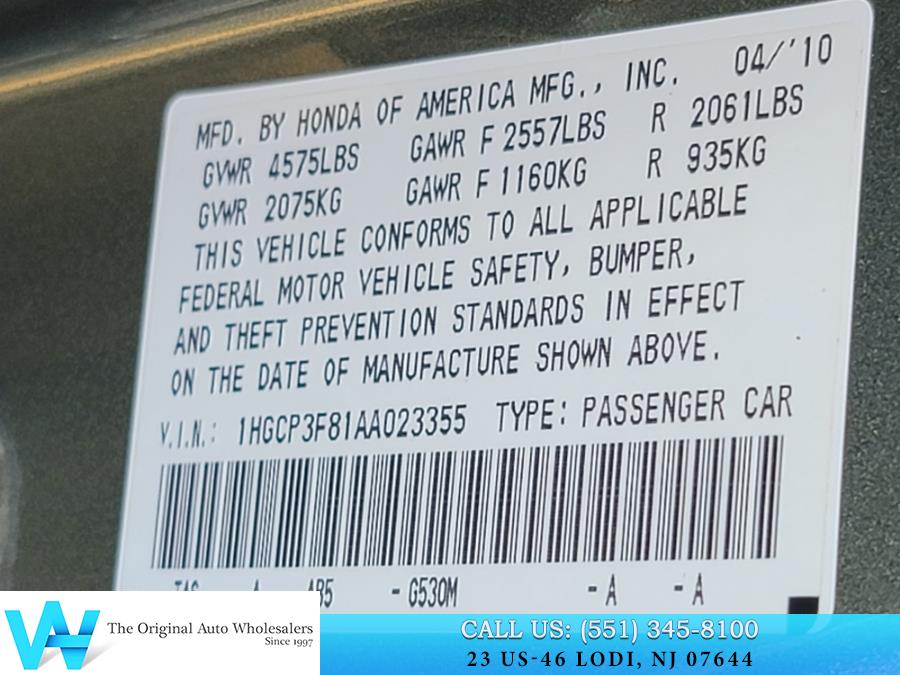 2010 Honda Accord Sedan 4dr V6 Auto EX-L, available for sale in Lodi, New Jersey | AW Auto & Truck Wholesalers, Inc. Lodi, New Jersey 2010 Honda Accord Sedan 4dr V6 Auto EX-L, available for sale in Lodi, New Jersey | AW Auto & Truck Wholesalers, Inc. Lodi, New Jersey