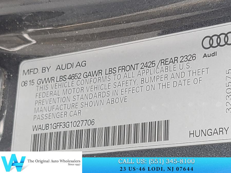 2016 Audi S3 4dr Sedan quattro Premium Plus, available for sale in Lodi, New Jersey | AW Auto & Truck Wholesalers, Inc. Lodi, New Jersey 2016 Audi S3 4dr Sedan quattro Premium Plus, available for sale in Lodi, New Jersey | AW Auto & Truck Wholesalers, Inc. Lodi, New Jersey