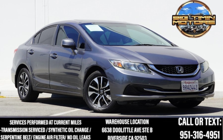 2013 Honda Civic Sdn EX SUNROORF/BLUETOOTH/ SEAT WARMERS, available for sale in Riverside, California | Big Timin Motors LLC. Riverside, California 2013 Honda Civic Sdn EX SUNROORF/BLUETOOTH/ SEAT WARMERS, available for sale in Riverside, California | Big Timin Motors LLC. Riverside, California