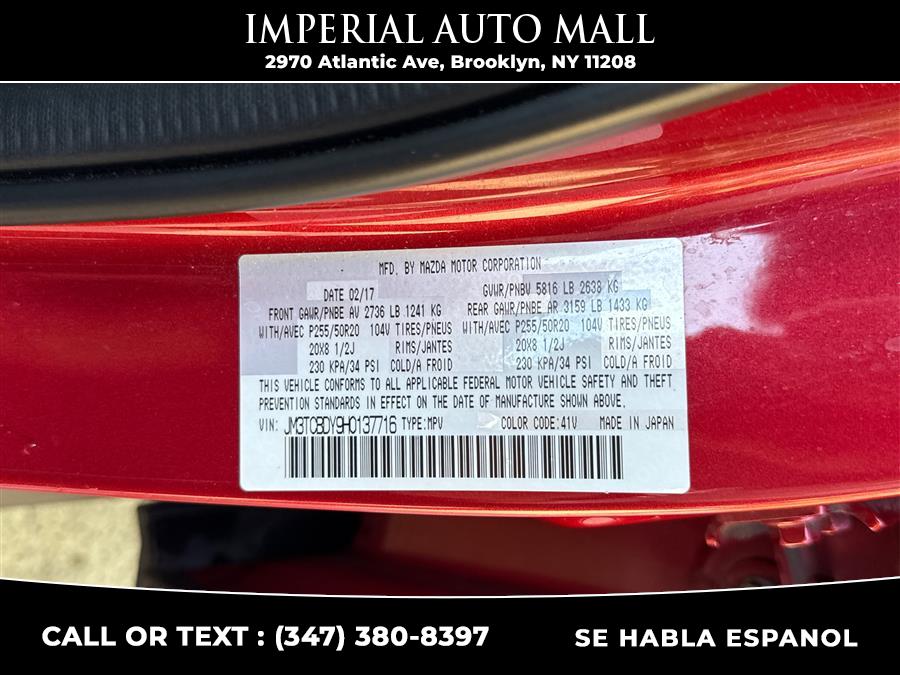 2017 Mazda CX-9 Grand Touring AWD, available for sale in Brooklyn, New York | Imperial Auto Mall. Brooklyn, New York 2017 Mazda CX-9 Grand Touring AWD, available for sale in Brooklyn, New York | Imperial Auto Mall. Brooklyn, New York