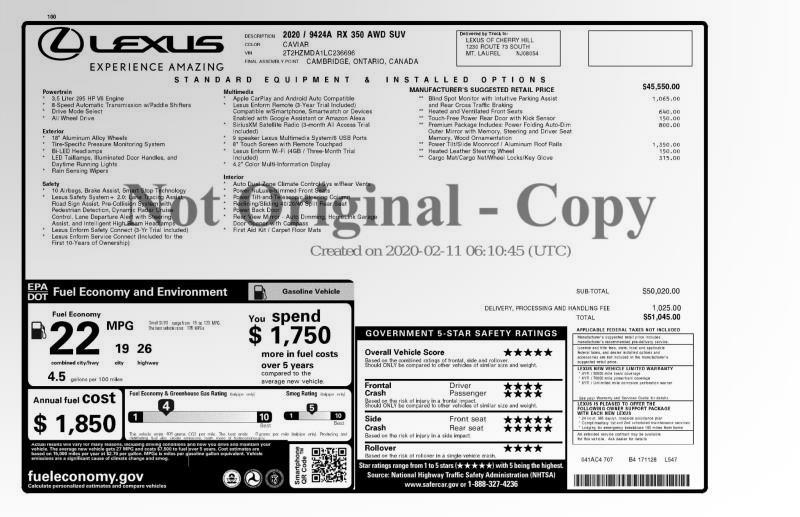 2020 Lexus NA RX 350 AWD, available for sale in Maple Shade, New Jersey | Car Revolution. Maple Shade, New Jersey 2020 Lexus NA RX 350 AWD, available for sale in Maple Shade, New Jersey | Car Revolution. Maple Shade, New Jersey