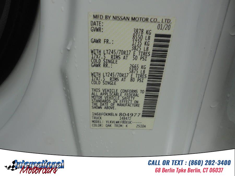 2020 Nissan NV Cargo NV1500 Standard Roof V6 SV, available for sale in Berlin, Connecticut | International Motorcars llc. Berlin, Connecticut 2020 Nissan NV Cargo NV1500 Standard Roof V6 SV, available for sale in Berlin, Connecticut | International Motorcars llc. Berlin, Connecticut