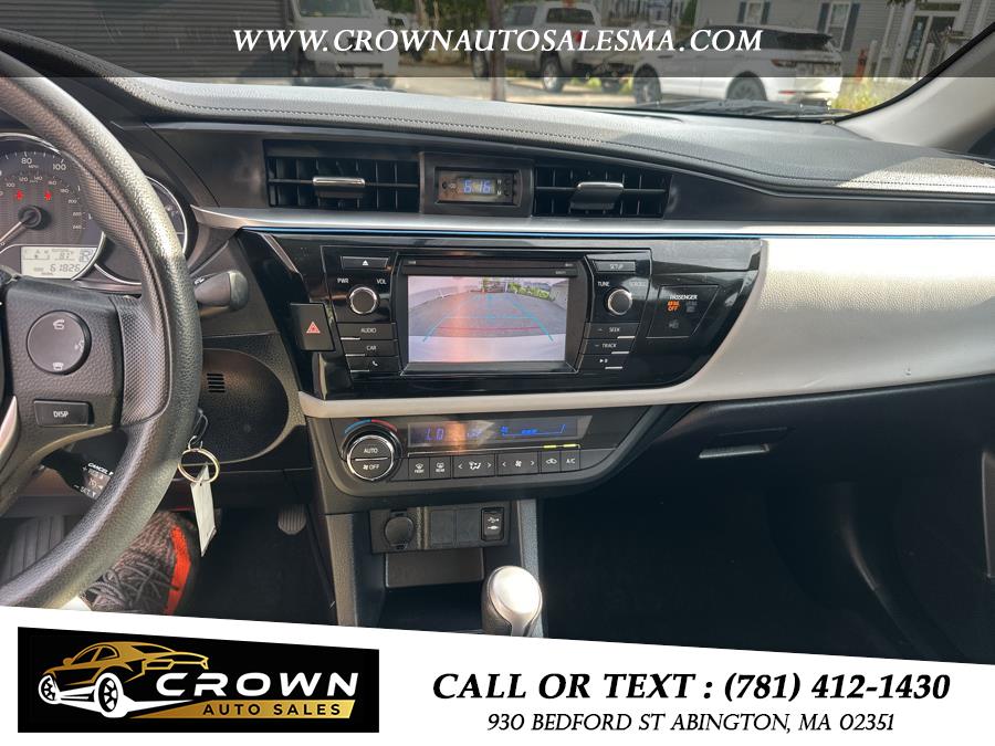 2016 Toyota Corolla 4dr Sdn CVT LE Premium (Natl), available for sale in Abington, Massachusetts | Crown Auto Sales. Abington, Massachusetts 2016 Toyota Corolla 4dr Sdn CVT LE Premium (Natl), available for sale in Abington, Massachusetts | Crown Auto Sales. Abington, Massachusetts