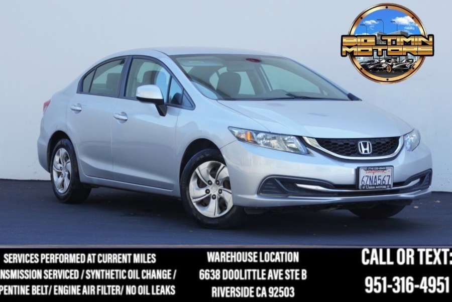2013 Honda Civic Sdn LX 4dr Auto (ONE ONWER)(BLACK INTERIOR), available for sale in Riverside, California | Big Timin Motors LLC. Riverside, California