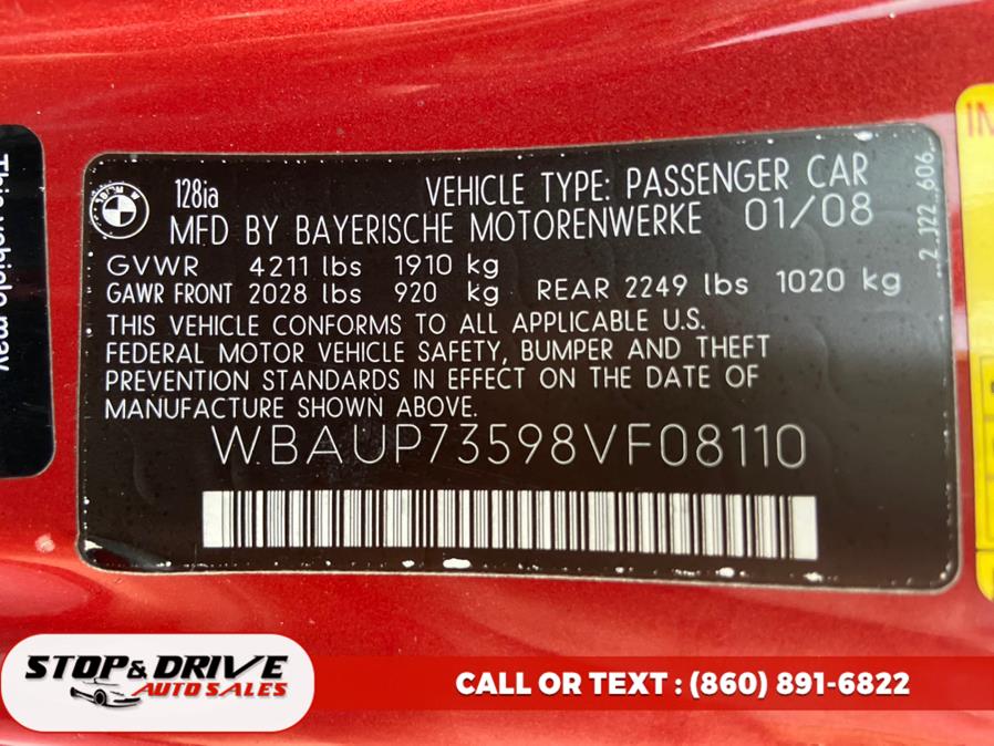 2008 BMW 1 Series 2dr Cpe 128i, available for sale in East Windsor, Connecticut | Stop & Drive Auto Sales. East Windsor, Connecticut 2008 BMW 1 Series 2dr Cpe 128i, available for sale in East Windsor, Connecticut | Stop & Drive Auto Sales. East Windsor, Connecticut