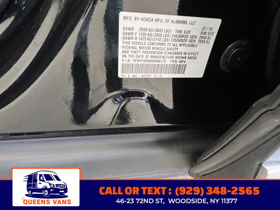 2019 Honda Pilot Touring 8-Passenger AWD, available for sale in Woodside, New York | Queens Vans LLC. Woodside, New York 2019 Honda Pilot Touring 8-Passenger AWD, available for sale in Woodside, New York | Queens Vans LLC. Woodside, New York