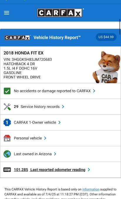 2018 Honda Fit EX (ONE OWNER) EX (BLUETOOTH) (SUNROOF) (BACK & SIDE CAMERA), available for sale in Riverside, California | Big Timin Motors LLC. Riverside, California 2018 Honda Fit EX (ONE OWNER) EX (BLUETOOTH) (SUNROOF) (BACK & SIDE CAMERA), available for sale in Riverside, California | Big Timin Motors LLC. Riverside, California