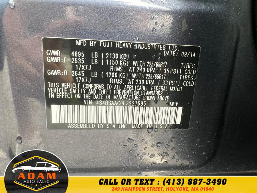 2015 Subaru Outback 4dr Wgn 2.5i PZEV, available for sale in Holyoke, Massachusetts | Adam Auto Sales. Holyoke, Massachusetts 2015 Subaru Outback 4dr Wgn 2.5i PZEV, available for sale in Holyoke, Massachusetts | Adam Auto Sales. Holyoke, Massachusetts
