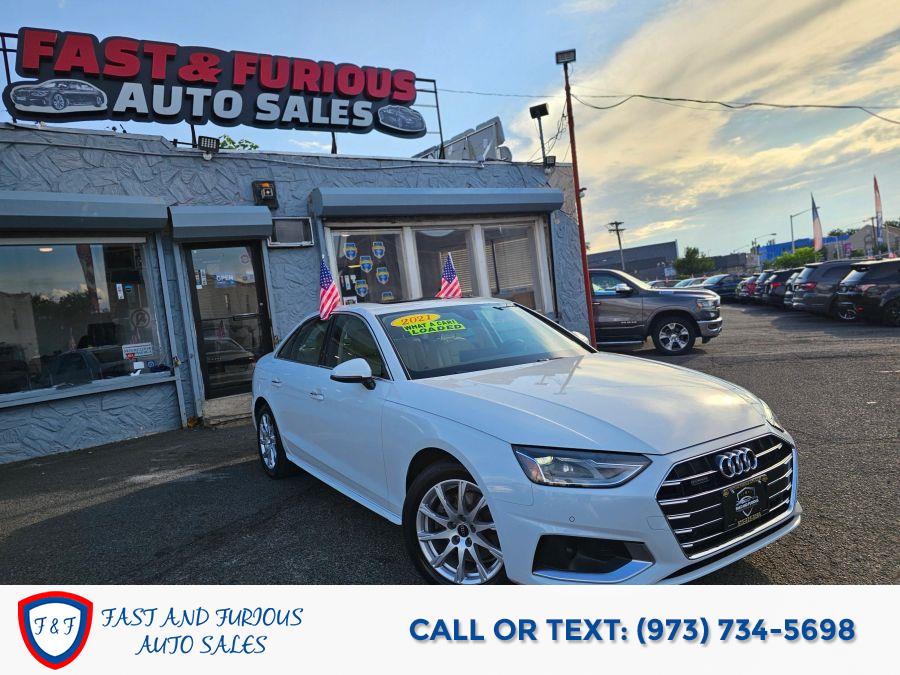 2021 Audi A4 40 TFSI Premium Sedan 4D, available for sale in Newark, New Jersey | Fast and Furious Auto Sales. Newark, New Jersey 2021 Audi A4 40 TFSI Premium Sedan 4D, available for sale in Newark, New Jersey | Fast and Furious Auto Sales. Newark, New Jersey