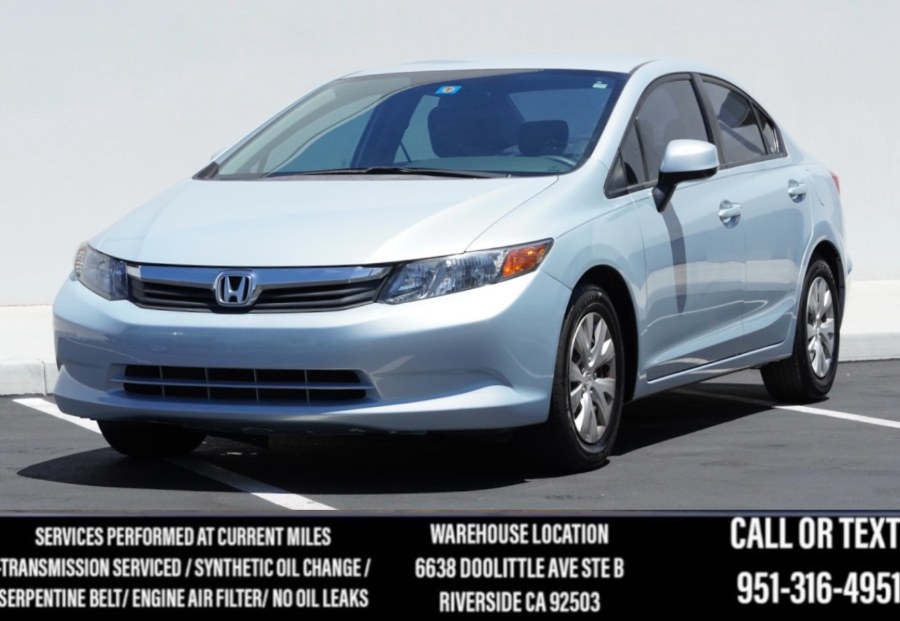 2012 Honda Civic Sdn LX 4dr Auto, available for sale in Riverside, California | Big Timin Motors LLC. Riverside, California 2012 Honda Civic Sdn LX 4dr Auto, available for sale in Riverside, California | Big Timin Motors LLC. Riverside, California