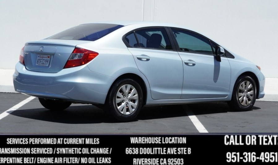2012 Honda Civic Sdn LX 4dr Auto, available for sale in Riverside, California | Big Timin Motors LLC. Riverside, California 2012 Honda Civic Sdn LX 4dr Auto, available for sale in Riverside, California | Big Timin Motors LLC. Riverside, California