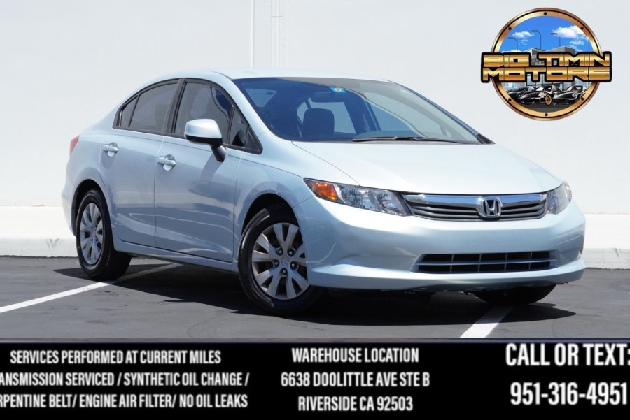 2012 Honda Civic Sdn LX 4dr Auto, available for sale in Riverside, California | Big Timin Motors LLC. Riverside, California 2012 Honda Civic Sdn LX 4dr Auto, available for sale in Riverside, California | Big Timin Motors LLC. Riverside, California