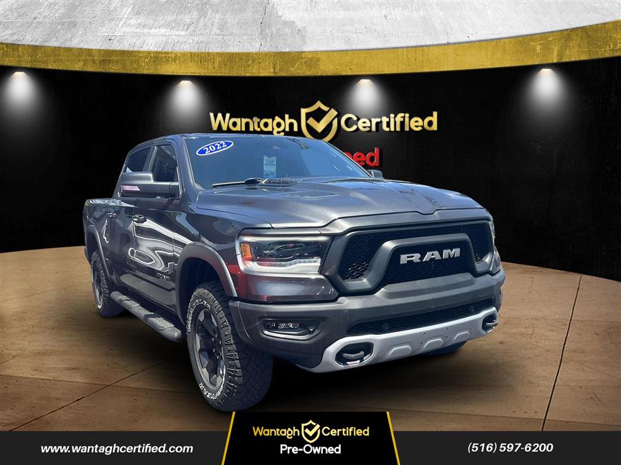 2022 Ram 1500 Rebel 4x4 Crew Cab 5'7" Box, available for sale in Wantagh, New York | Wantagh Certified. Wantagh, New York 2022 Ram 1500 Rebel 4x4 Crew Cab 5'7" Box, available for sale in Wantagh, New York | Wantagh Certified. Wantagh, New York