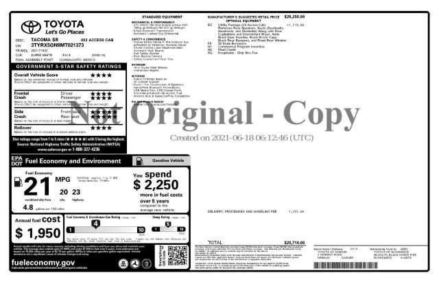 2021 Toyota Tacoma SR ACCESS CAB 6', available for sale in Maple Shade, New Jersey | Car Revolution. Maple Shade, New Jersey 2021 Toyota Tacoma SR ACCESS CAB 6', available for sale in Maple Shade, New Jersey | Car Revolution. Maple Shade, New Jersey