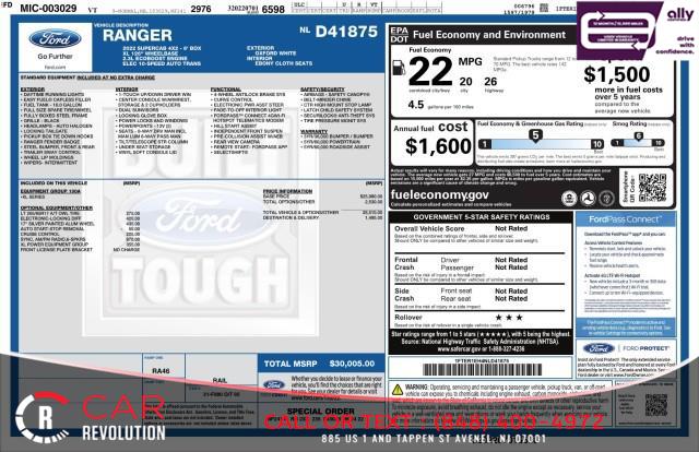 2022 Ford Ranger XL SUPERCAB 6' BOX, available for sale in Avenel, New Jersey | Car Revolution. Avenel, New Jersey 2022 Ford Ranger XL SUPERCAB 6' BOX, available for sale in Avenel, New Jersey | Car Revolution. Avenel, New Jersey