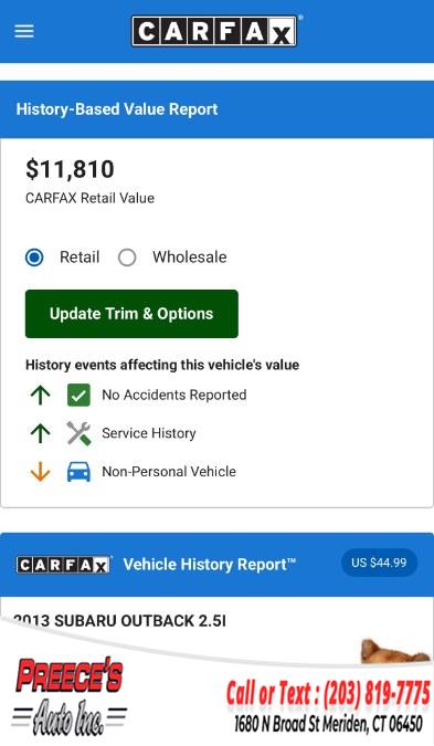 2013 Subaru Outback 4dr Wgn H4 Auto 2.5i Premium PZEV, available for sale in Meriden, Connecticut | Preeces Auto Inc. Meriden, Connecticut 2013 Subaru Outback 4dr Wgn H4 Auto 2.5i Premium PZEV, available for sale in Meriden, Connecticut | Preeces Auto Inc. Meriden, Connecticut