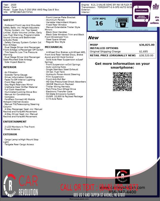 2020 Ford F-250 XL 4WD REG CAB 8' BOX, available for sale in Avenel, New Jersey | Car Revolution. Avenel, New Jersey 2020 Ford F-250 XL 4WD REG CAB 8' BOX, available for sale in Avenel, New Jersey | Car Revolution. Avenel, New Jersey