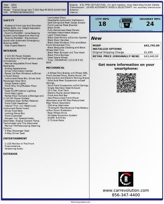 2022 Ford Transit Cargo Van T-250 MED ROOF 148, available for sale in Maple Shade, New Jersey | Car Revolution. Maple Shade, New Jersey 2022 Ford Transit Cargo Van T-250 MED ROOF 148, available for sale in Maple Shade, New Jersey | Car Revolution. Maple Shade, New Jersey
