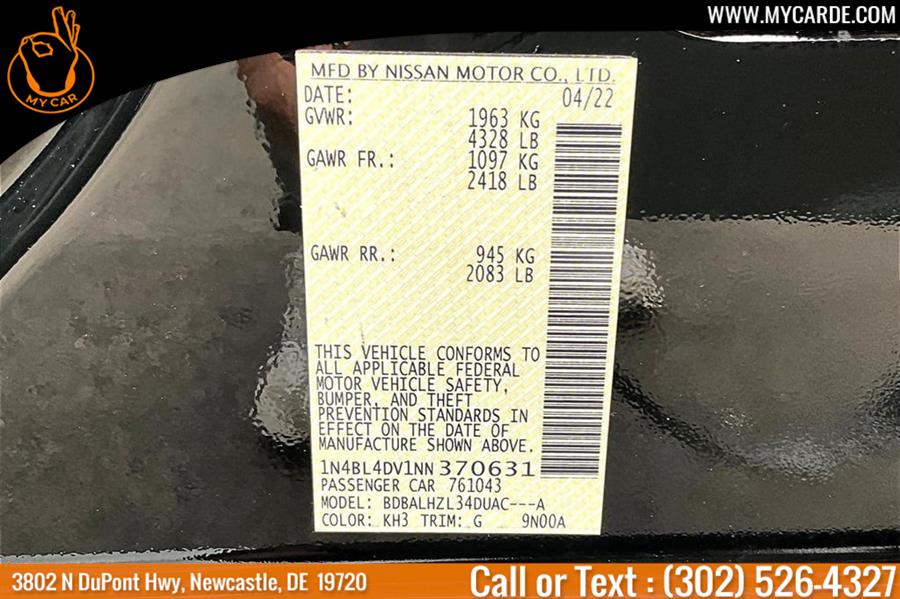 2022 Nissan Altima 2.5 SV, available for sale in New Castle, Delaware | My Car. New Castle, Delaware 2022 Nissan Altima 2.5 SV, available for sale in New Castle, Delaware | My Car. New Castle, Delaware