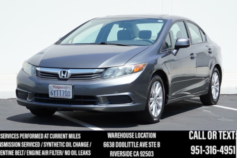 2012 Honda Civic EX SUNROOF/ BLUETOOTH, available for sale in Riverside, California | Big Timin Motors LLC. Riverside, California 2012 Honda Civic EX SUNROOF/ BLUETOOTH, available for sale in Riverside, California | Big Timin Motors LLC. Riverside, California