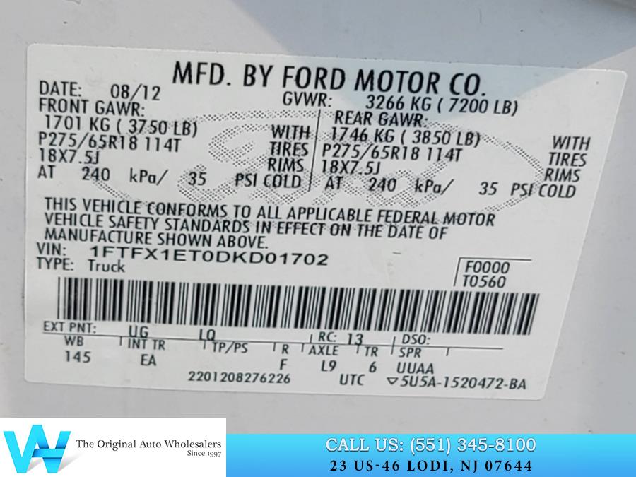 2013 Ford F-150 4WD SuperCab 145" Lariat, available for sale in Lodi, New Jersey | AW Auto & Truck Wholesalers, Inc. Lodi, New Jersey 2013 Ford F-150 4WD SuperCab 145" Lariat, available for sale in Lodi, New Jersey | AW Auto & Truck Wholesalers, Inc. Lodi, New Jersey