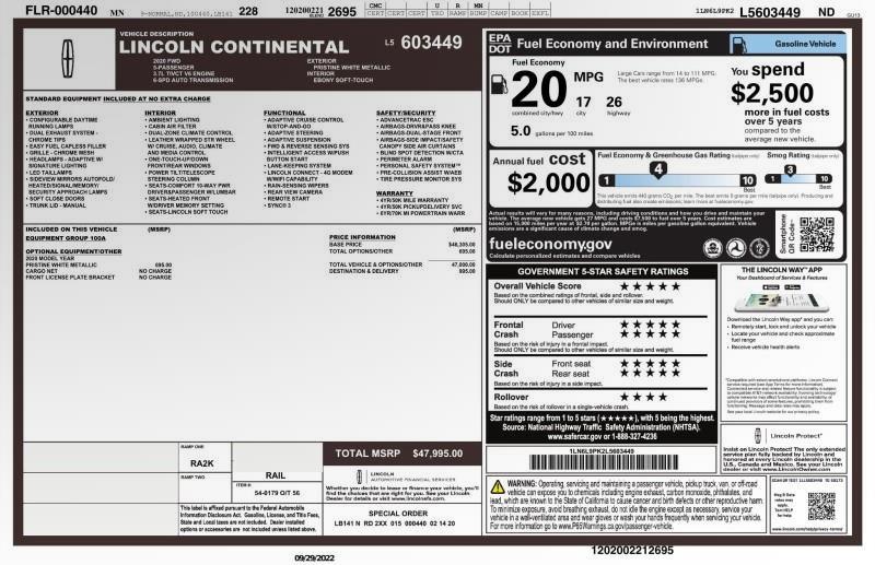 2020 Lincoln Continental Standard FWD, available for sale in Maple Shade, New Jersey | Car Revolution. Maple Shade, New Jersey 2020 Lincoln Continental Standard FWD, available for sale in Maple Shade, New Jersey | Car Revolution. Maple Shade, New Jersey