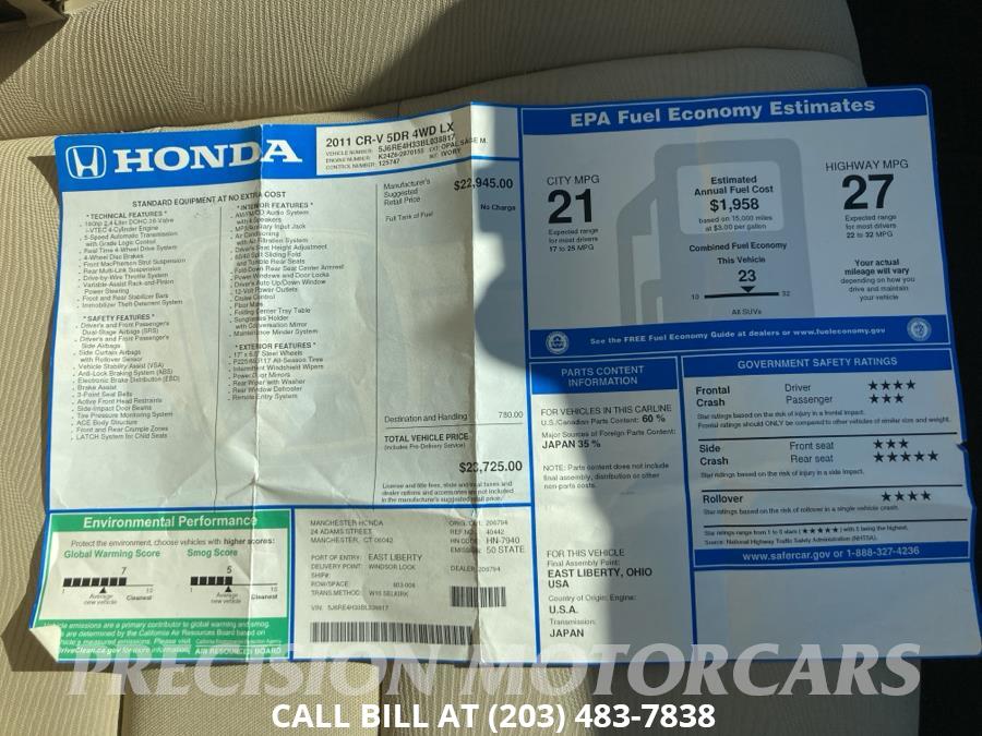2011 Honda CR-V 4WD 5dr LX, available for sale in Branford, Connecticut | Precision Motor Cars LLC. Branford, Connecticut 2011 Honda CR-V 4WD 5dr LX, available for sale in Branford, Connecticut | Precision Motor Cars LLC. Branford, Connecticut