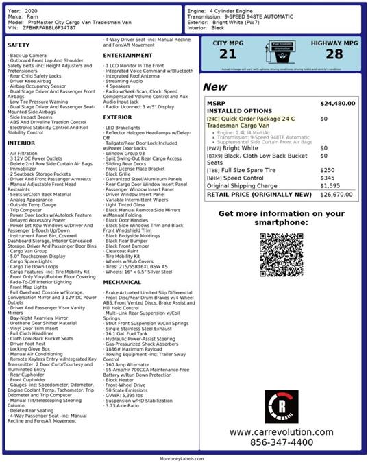 2020 Ram Promaster City Tradesman, available for sale in Maple Shade, New Jersey | Car Revolution. Maple Shade, New Jersey 2020 Ram Promaster City Tradesman, available for sale in Maple Shade, New Jersey | Car Revolution. Maple Shade, New Jersey