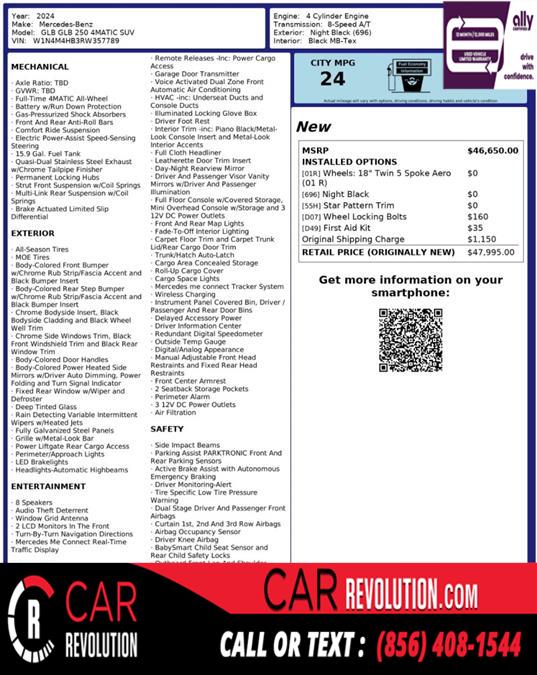 2024 Mercedes-benz NA GLB 250 4MATIC, available for sale in Maple Shade, New Jersey | Car Revolution. Maple Shade, New Jersey 2024 Mercedes-benz NA GLB 250 4MATIC, available for sale in Maple Shade, New Jersey | Car Revolution. Maple Shade, New Jersey