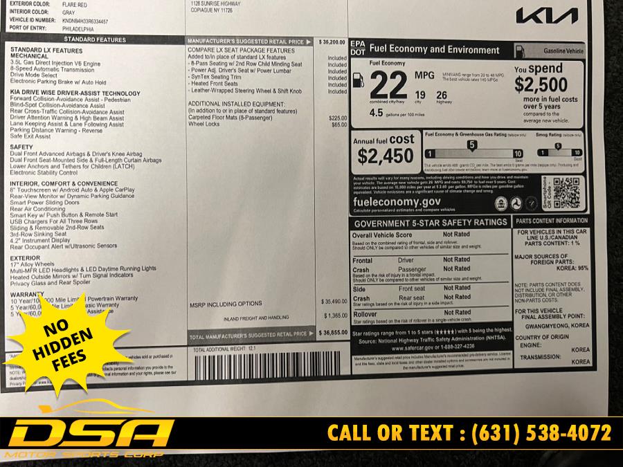 2024 Kia Carnival LX FWD w/Seat Pkg, available for sale in Commack, New York | DSA Motor Sports Corp. Commack, New York 2024 Kia Carnival LX FWD w/Seat Pkg, available for sale in Commack, New York | DSA Motor Sports Corp. Commack, New York