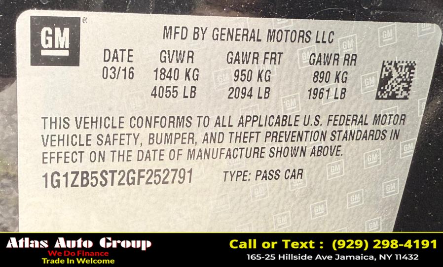 2016 Chevrolet Malibu 4dr Sdn LS w/1LS, available for sale in Jamaica, New York | Atlas Auto Group. Jamaica, New York 2016 Chevrolet Malibu 4dr Sdn LS w/1LS, available for sale in Jamaica, New York | Atlas Auto Group. Jamaica, New York