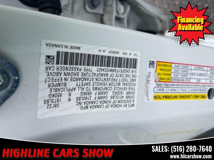 2022 Honda Civic Sedan Touring CVT, available for sale in West Hempstead, New York | Highline Cars Show Corp. West Hempstead, New York 2022 Honda Civic Sedan Touring CVT, available for sale in West Hempstead, New York | Highline Cars Show Corp. West Hempstead, New York