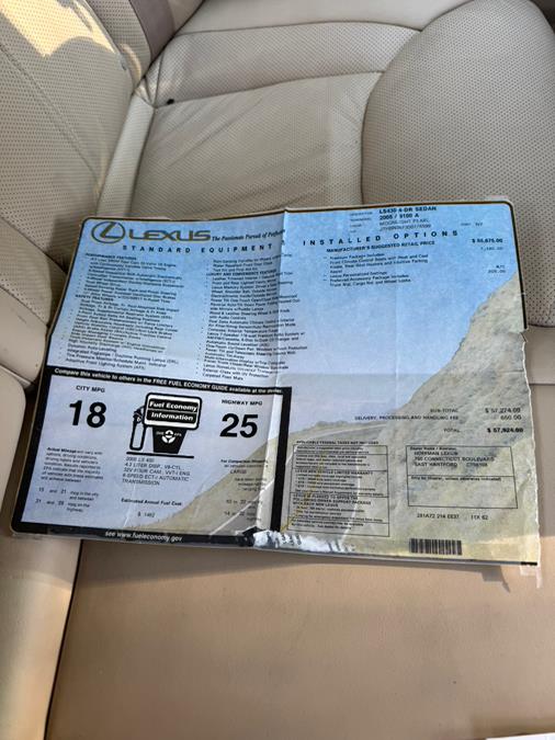 2005 Lexus LS 430 4dr Sdn, available for sale in Shelton, Connecticut | Center Motorsports LLC. Shelton, Connecticut 2005 Lexus LS 430 4dr Sdn, available for sale in Shelton, Connecticut | Center Motorsports LLC. Shelton, Connecticut