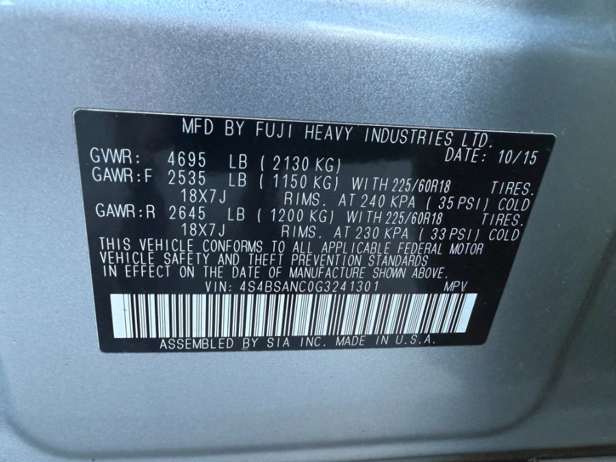 2016 Subaru Outback 4dr Wgn 2.5i Limited PZEV, available for sale in Bristol, Connecticut | Bristol Auto Center LLC. Bristol, Connecticut 2016 Subaru Outback 4dr Wgn 2.5i Limited PZEV, available for sale in Bristol, Connecticut | Bristol Auto Center LLC. Bristol, Connecticut