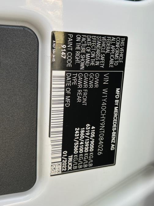 2022 Mercedes-Benz Sprinter Cargo Van 2500 High Roof I4 Gas 170" RWD, available for sale in Paterson, New Jersey | Speedway Motors LLC. Paterson, New Jersey 2022 Mercedes-Benz Sprinter Cargo Van 2500 High Roof I4 Gas 170" RWD, available for sale in Paterson, New Jersey | Speedway Motors LLC. Paterson, New Jersey