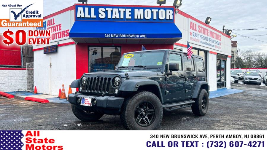 2016 Jeep Wrangler Unlimited 4WD 4dr Sport, available for sale in Perth Amboy, New Jersey | All State Motor Inc. Perth Amboy, New Jersey 2016 Jeep Wrangler Unlimited 4WD 4dr Sport, available for sale in Perth Amboy, New Jersey | All State Motor Inc. Perth Amboy, New Jersey